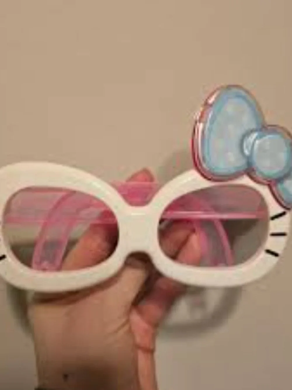 2018 Hello Kitty White Pink Whisker Fashion Glasses #1 Polka Dot Bow McDonald's